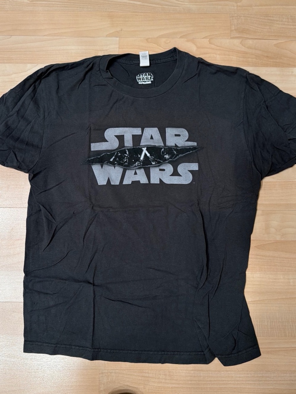 Star Wars Black Short Sleeve Graphic Tee with Gray Logo
